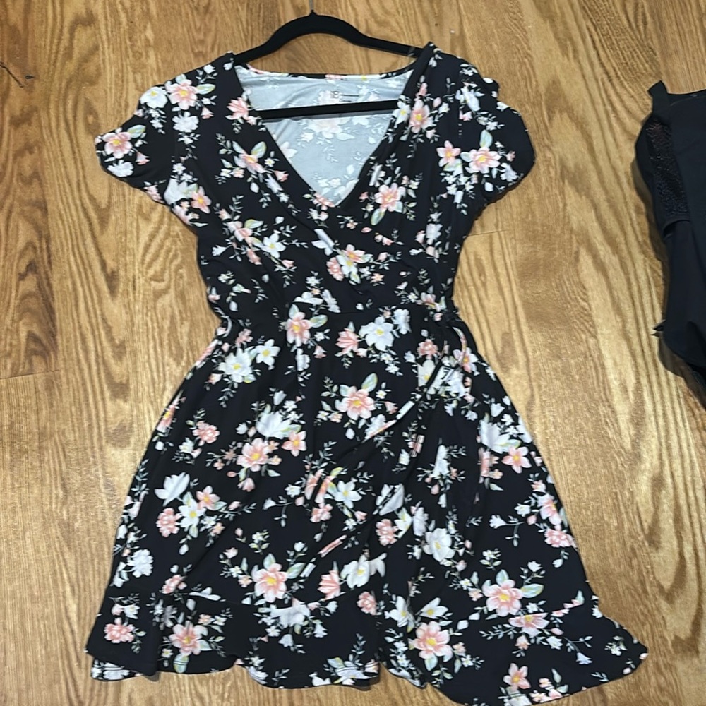 No Boundaries Juniors Faux Wrap Dress
